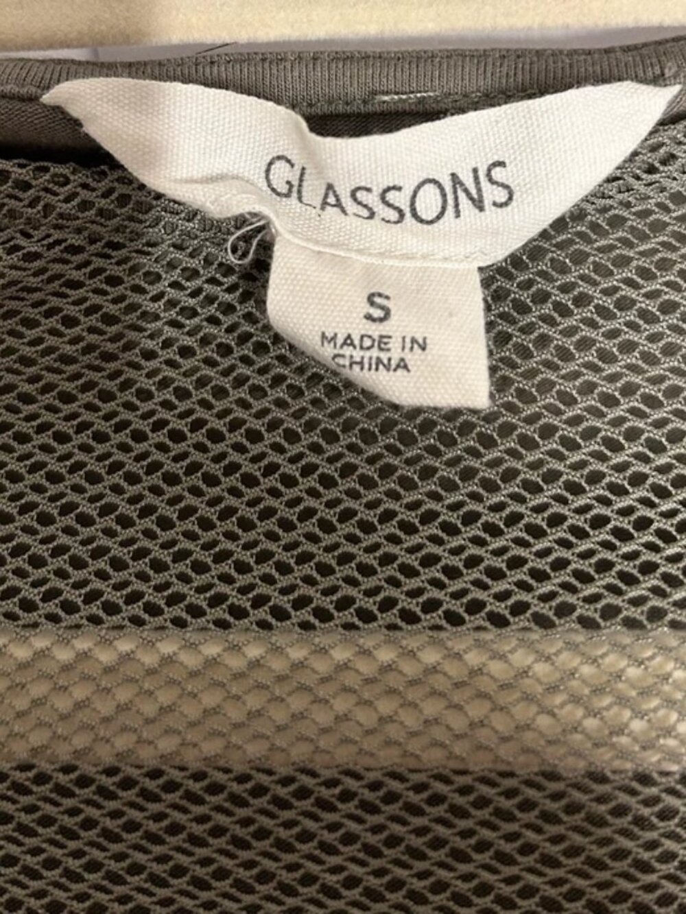 Olive Glassons Womens Mesh Short Sleeve Crop Top - Picture 5 of 5
